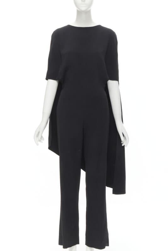 ESTEBAN CORTAZAR Open Back Cape Jumpsuit