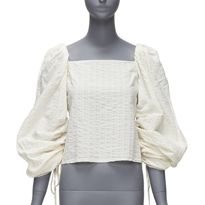 REJINA PYO Ruched Peasant Top