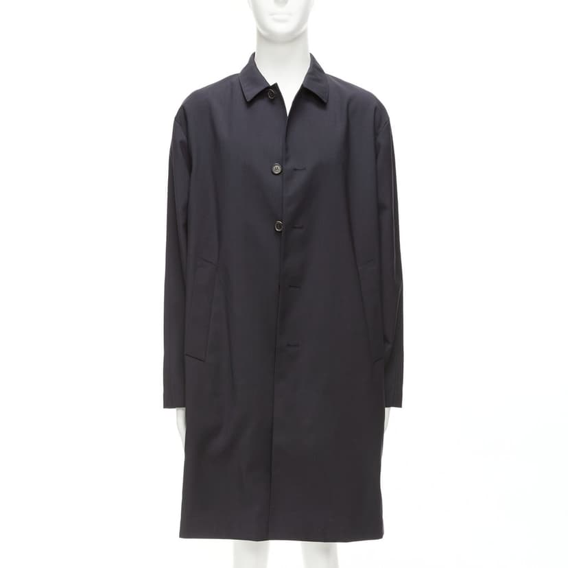 Solid Homme Black Minimal Rain Coat