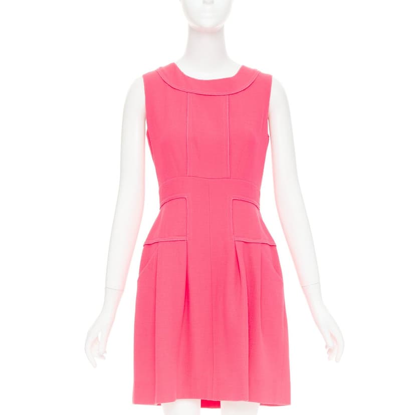 Oscar de la Renta Pink Wool Dress