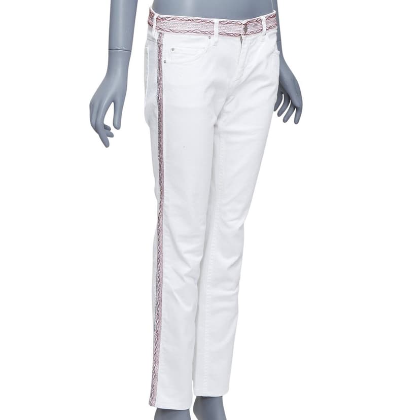 Isabel Marant White Stitch Detail Jeans