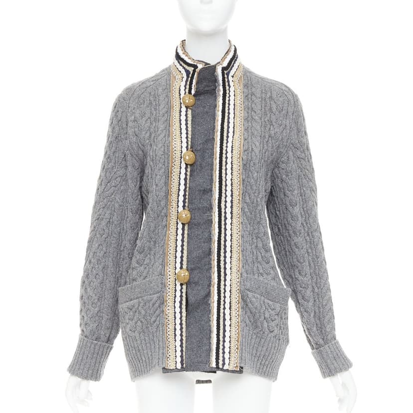 Sacai Grey Wool Knitwear