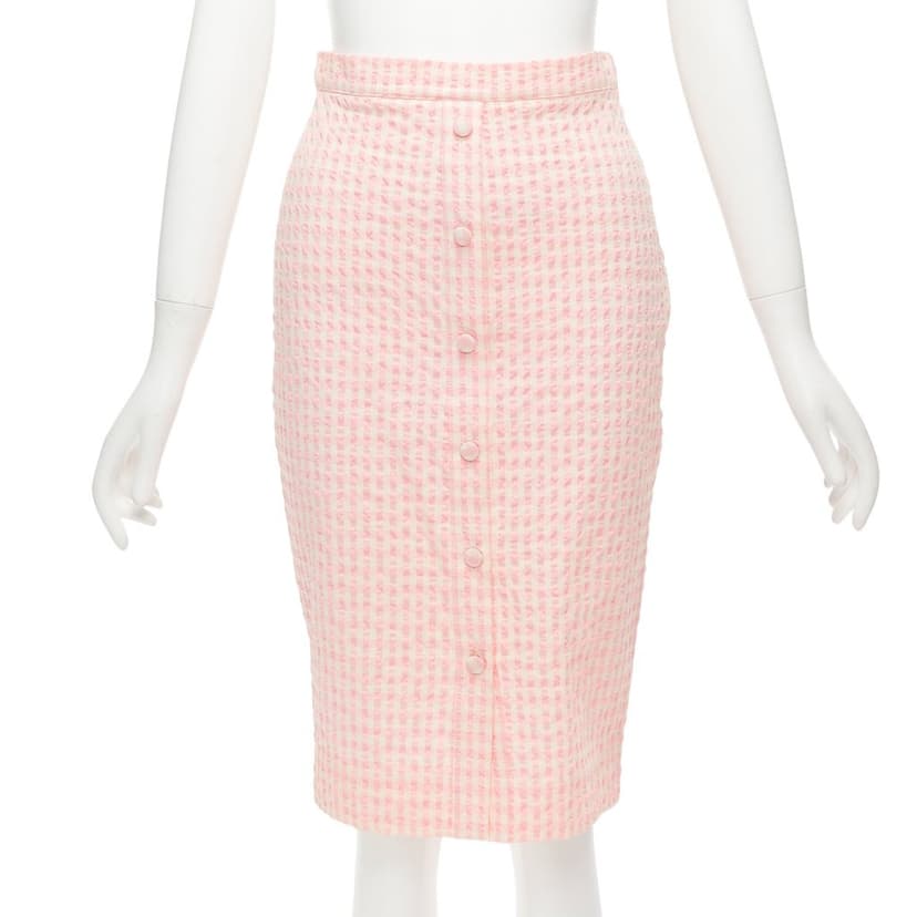 Altuzarra Gingham Button Skirt