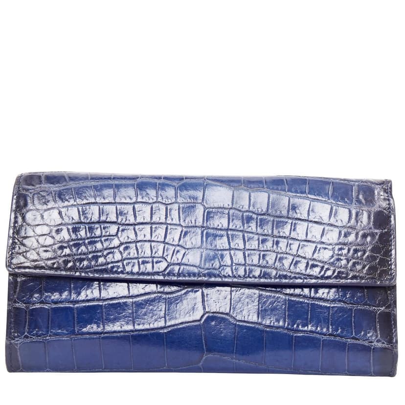 Bottega Veneta Blue Leather Wallet