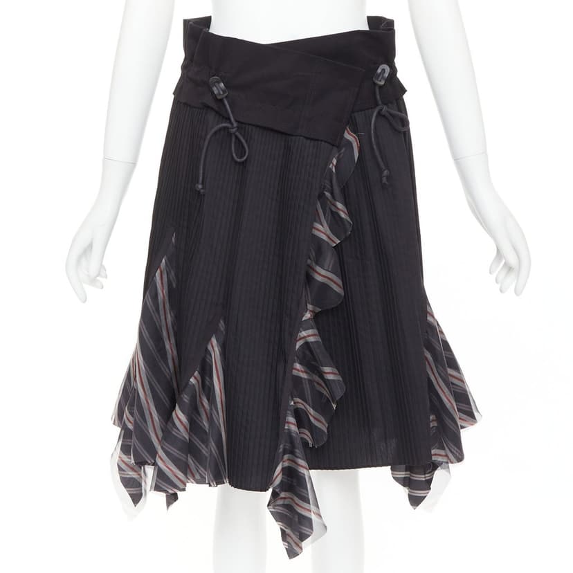 Sacai Black Polyester Skirt