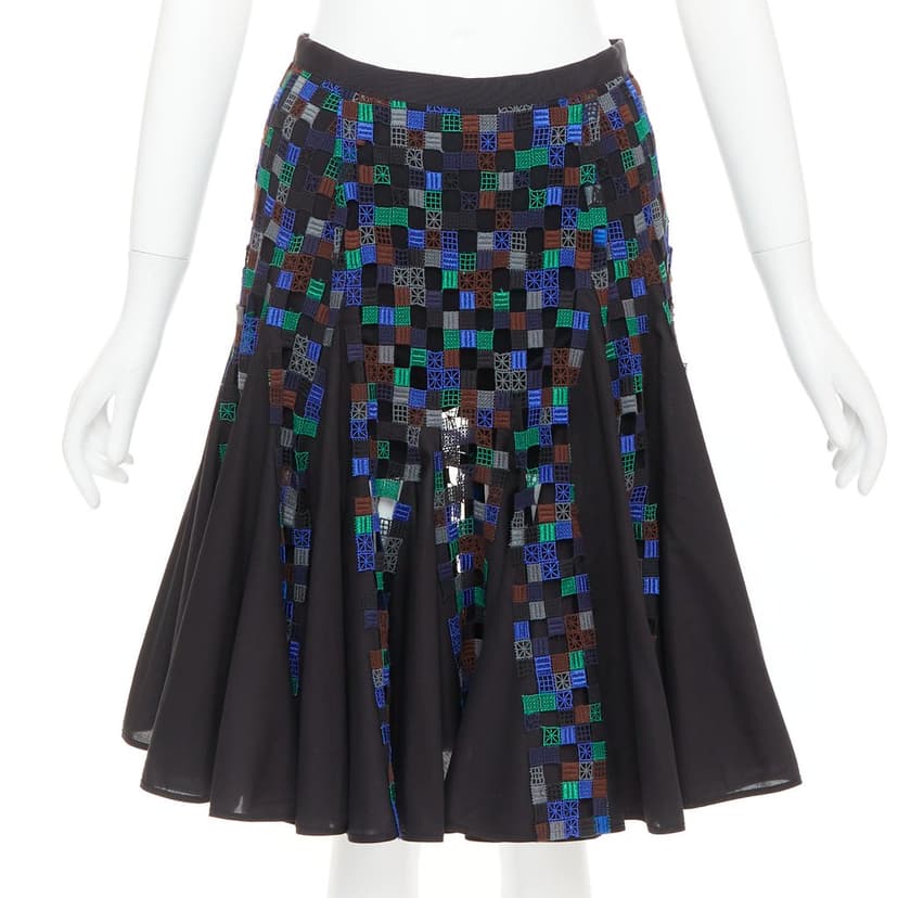Sacai Green Cotton Skirt