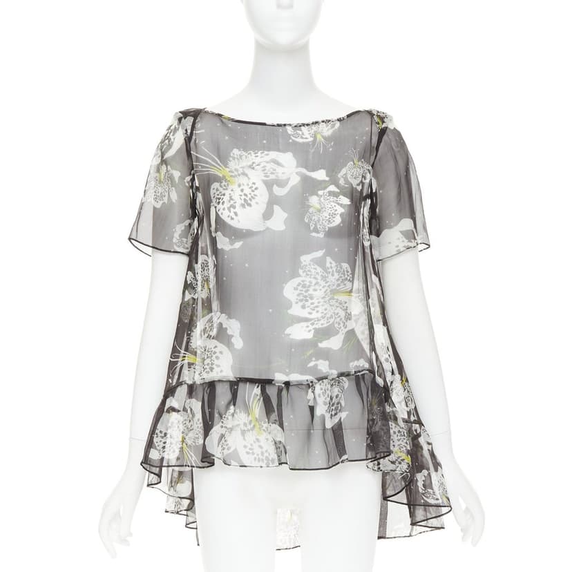 Erdem Black Silk Top