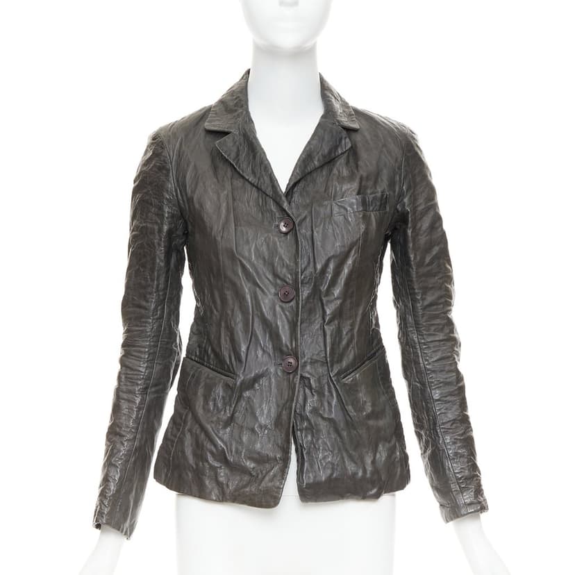 Donna Karan Brown Leather Leather Jacket