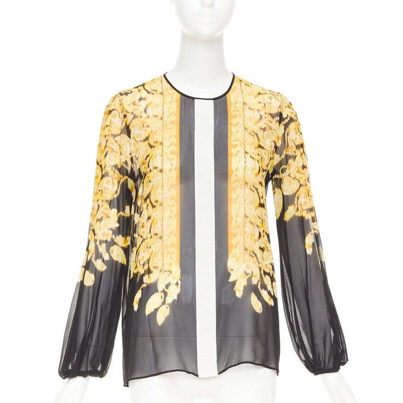 Giambattista Valli Yellow Silk Top