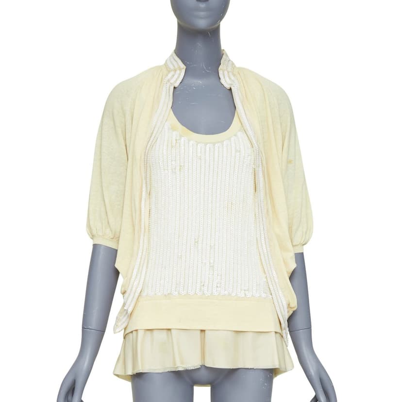 Sacai Ecru Cotton Knitwear