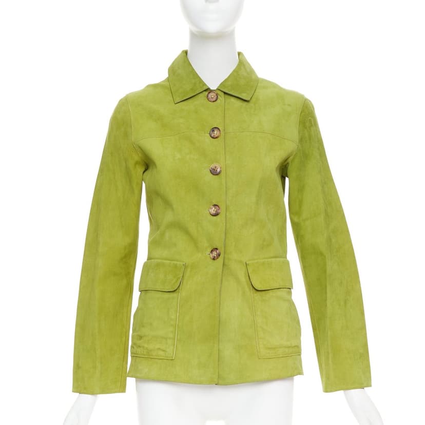 Loro Piana Green Suede Leather Jacket