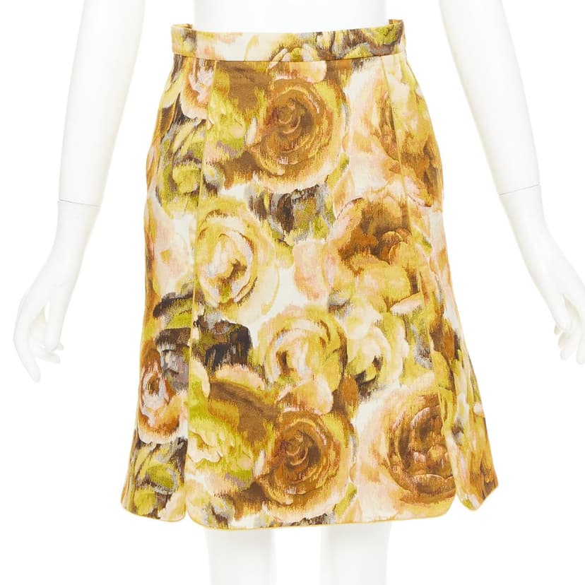 Giambattista Valli Yellow Polyester Skirt