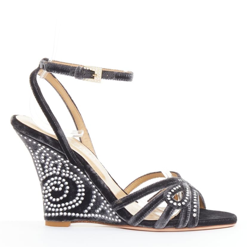 Valentino Grey Velvet Heels