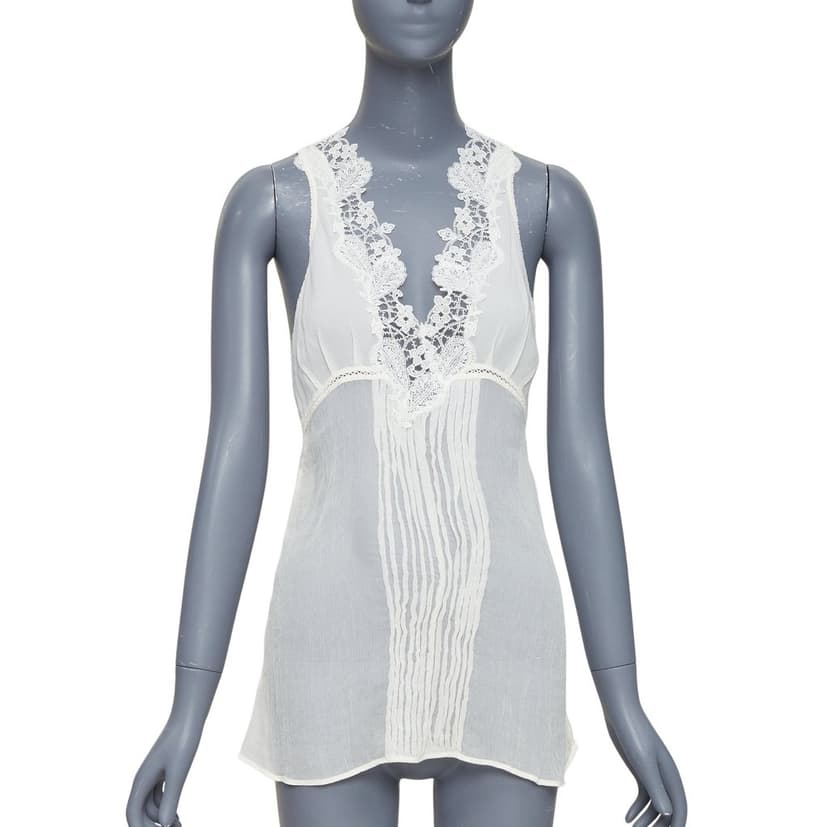 La Perla Ecru Silk Top