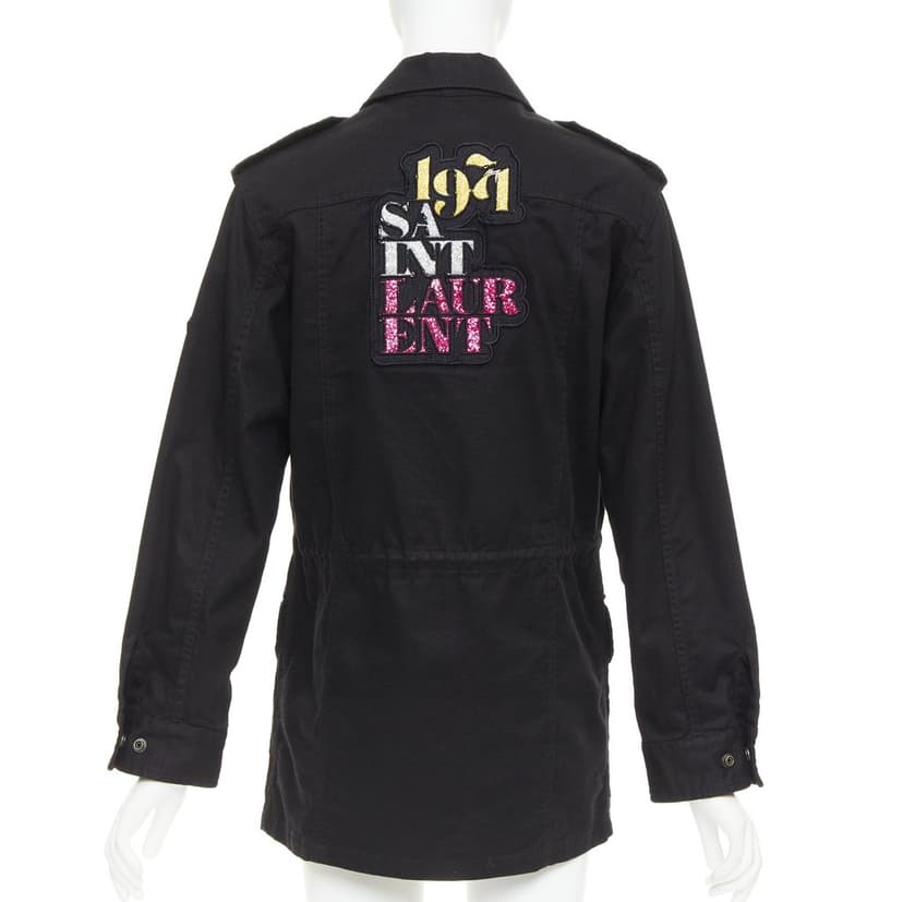 Saint Laurent Black Cotton Coat