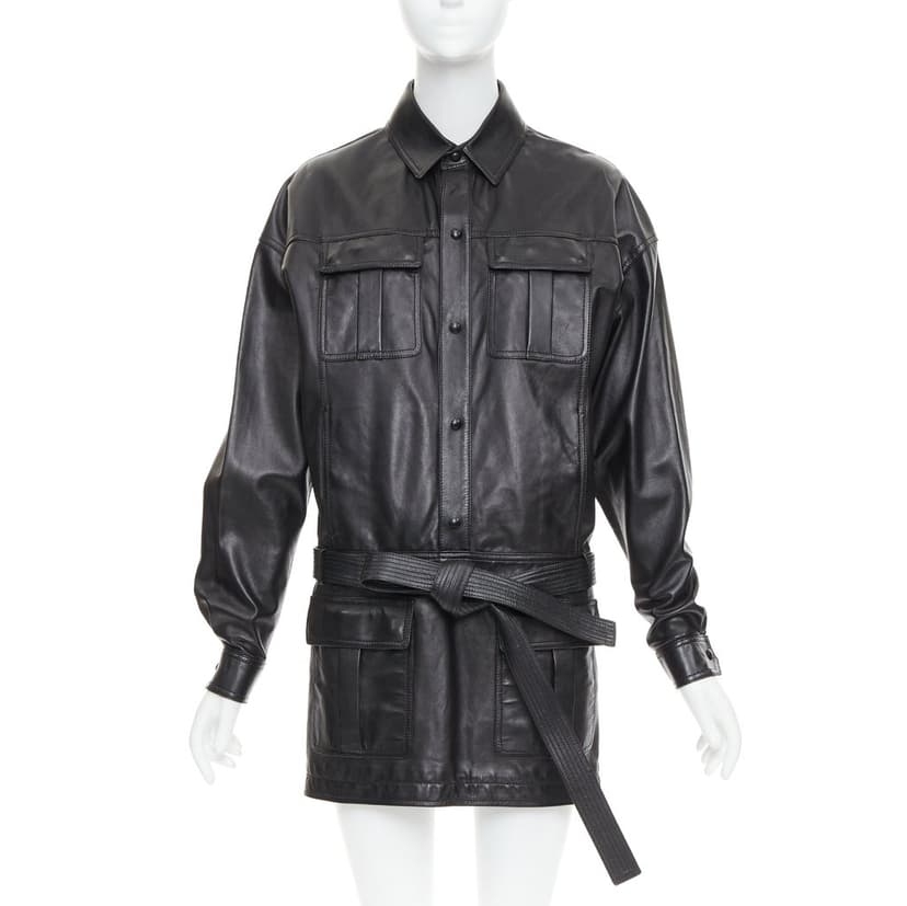Saint Laurent Black Leather Dress