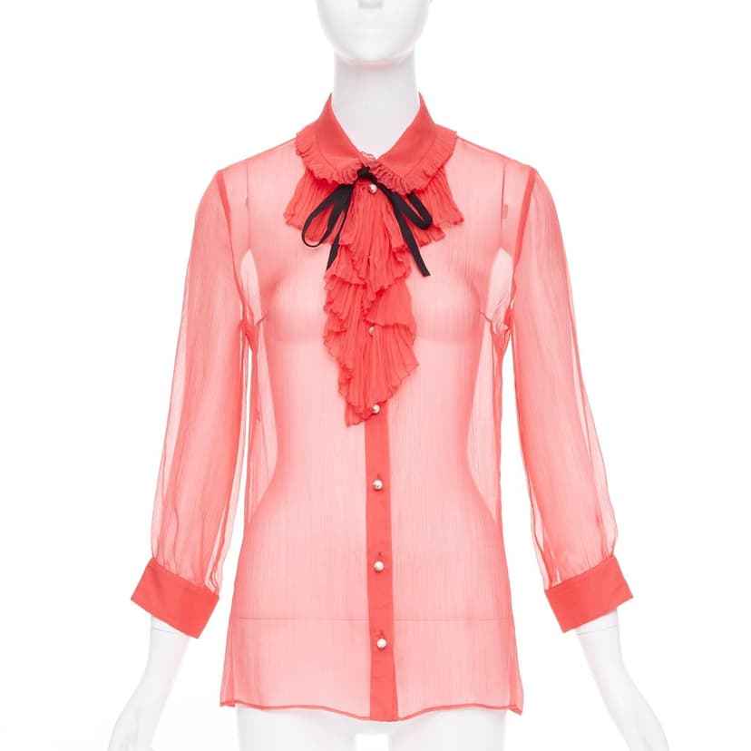 Gucci Red Silk Top