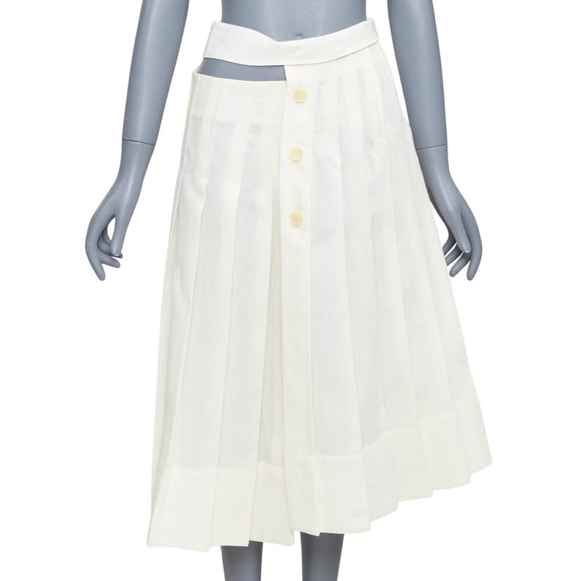 Jacquemus Ecru Linen Skirt