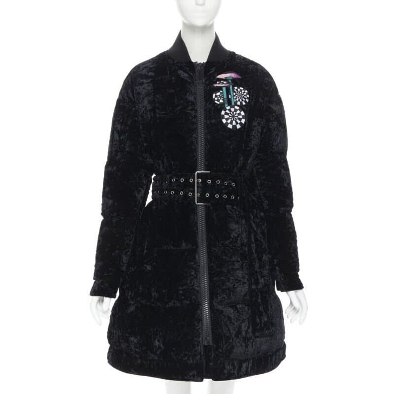 Versus Black Velvet Puffer Jacket