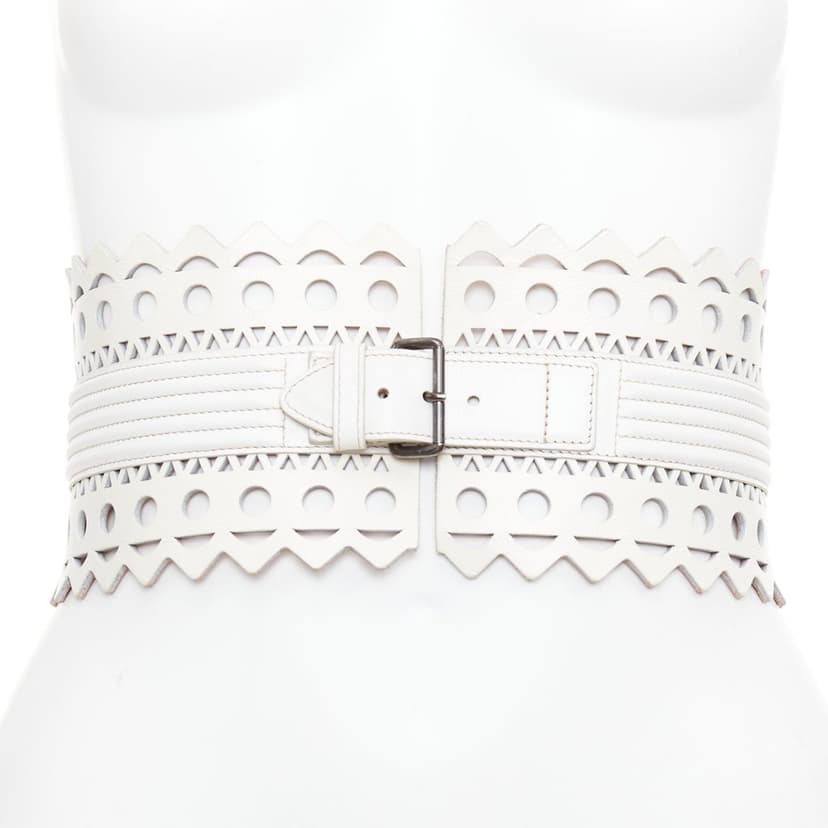 Alaïa White Leather Belt