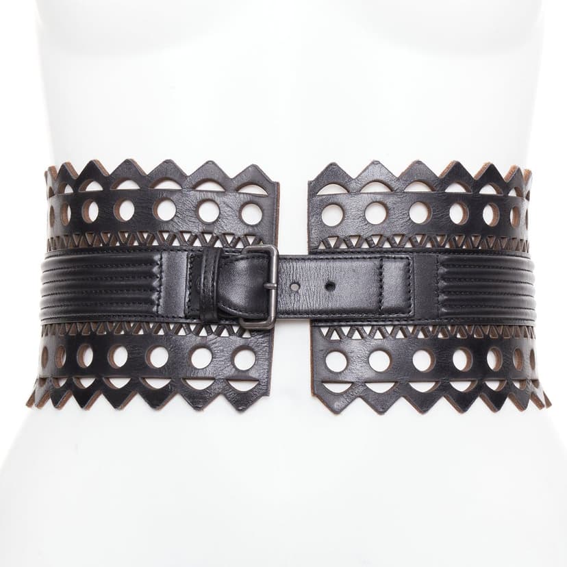 Alaïa Black Leather Belt