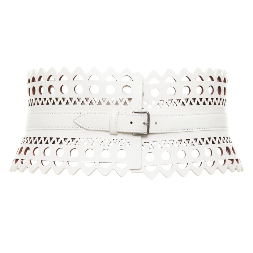 Alaïa White Leather Belt