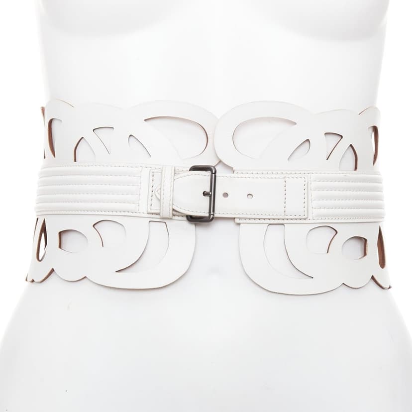 Alaïa White Leather Belt