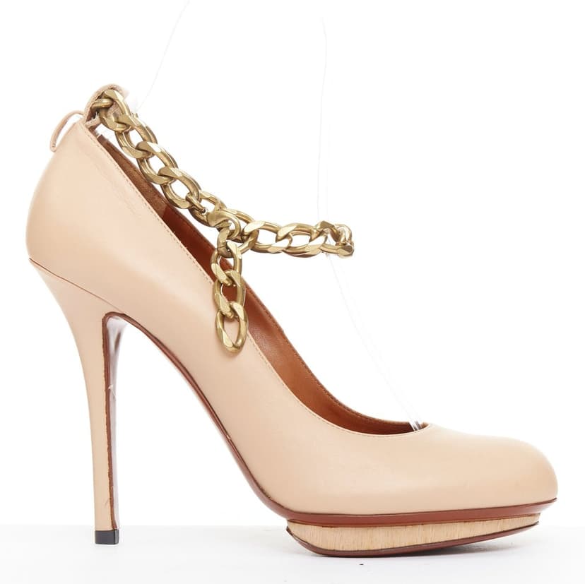 Lanvin كعب عالي من الجلد البيج