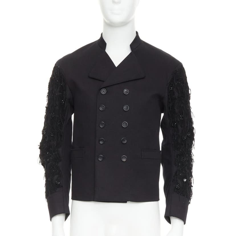 John Galliano Black Cotton Coat