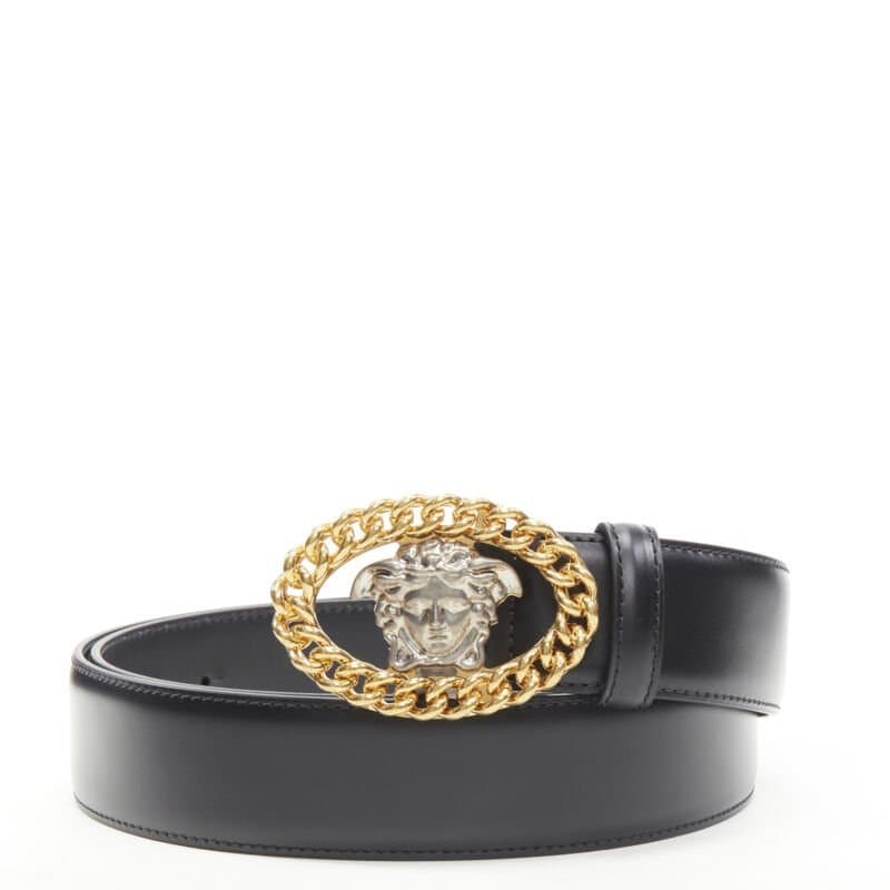 Versace Scaled Blue Leather Belt