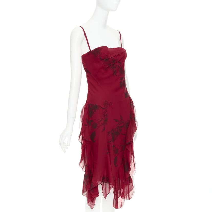 Dior Red Silk Dress