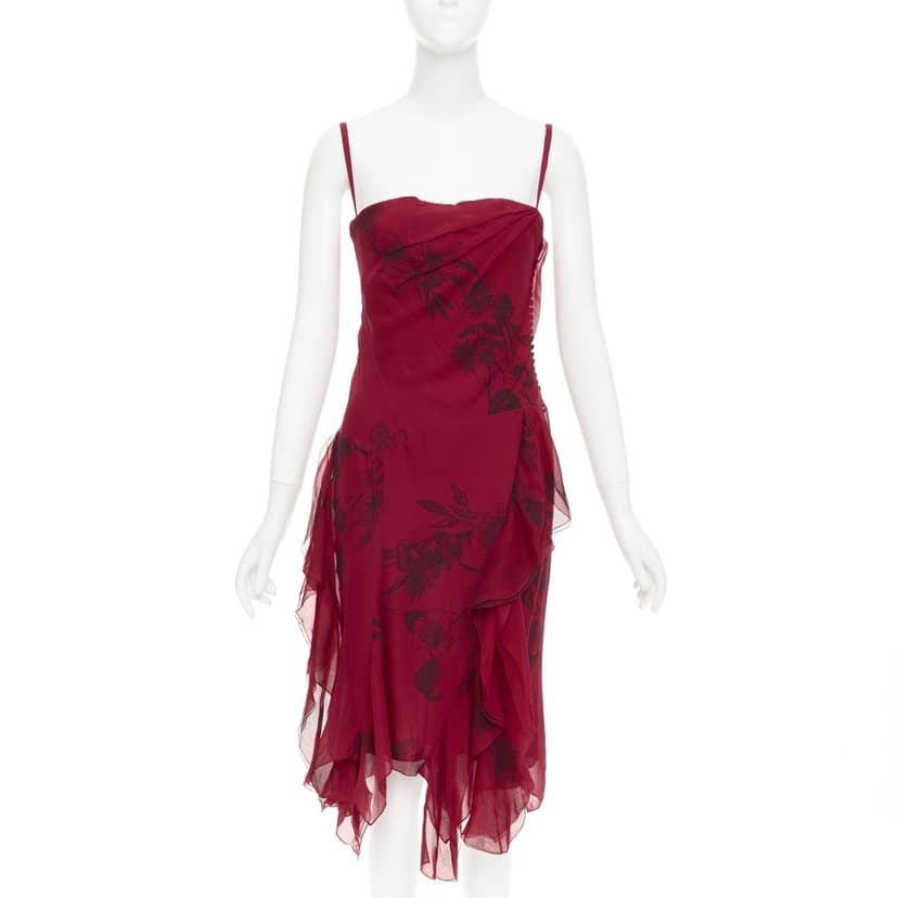 Dior Red Silk Dress