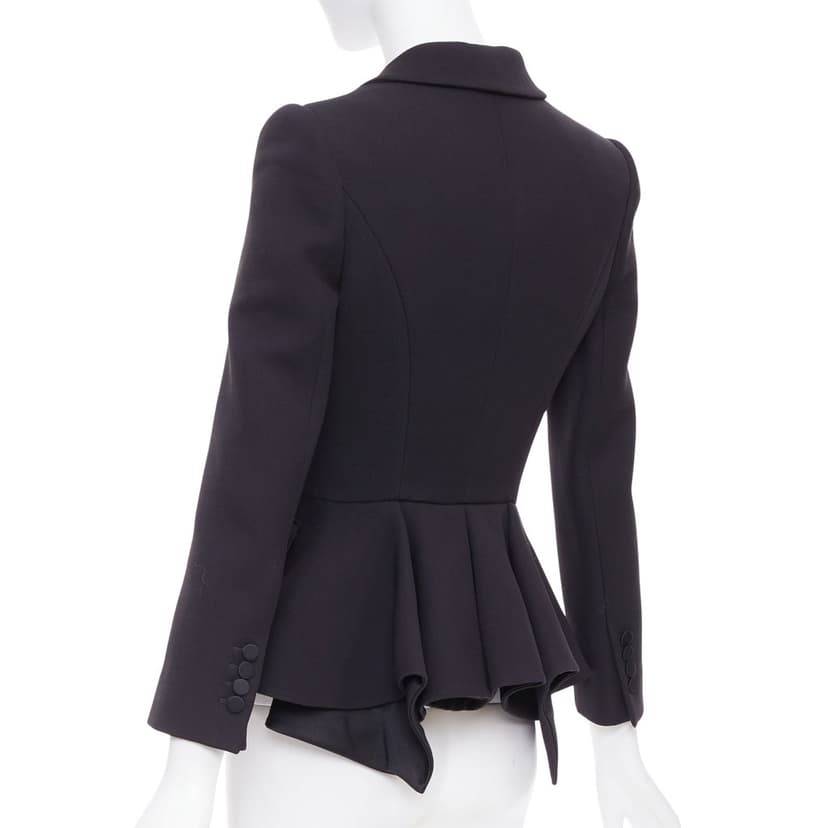 Alexander McQueen جاكيت صوف أسود