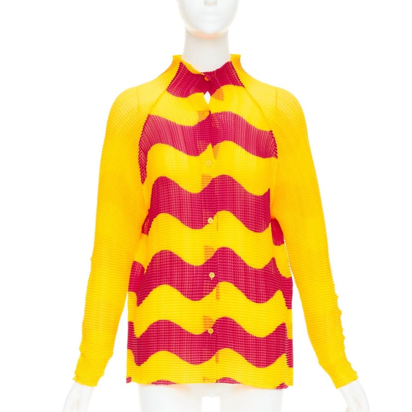 Issey Miyake Yellow Polyester Top