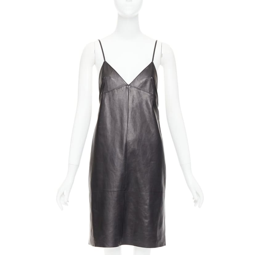 Saint Laurent Black Leather Dress