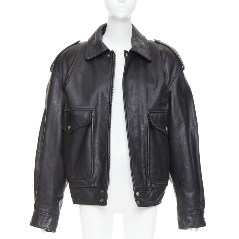 Saint Laurent Black Leather Leather Jacket