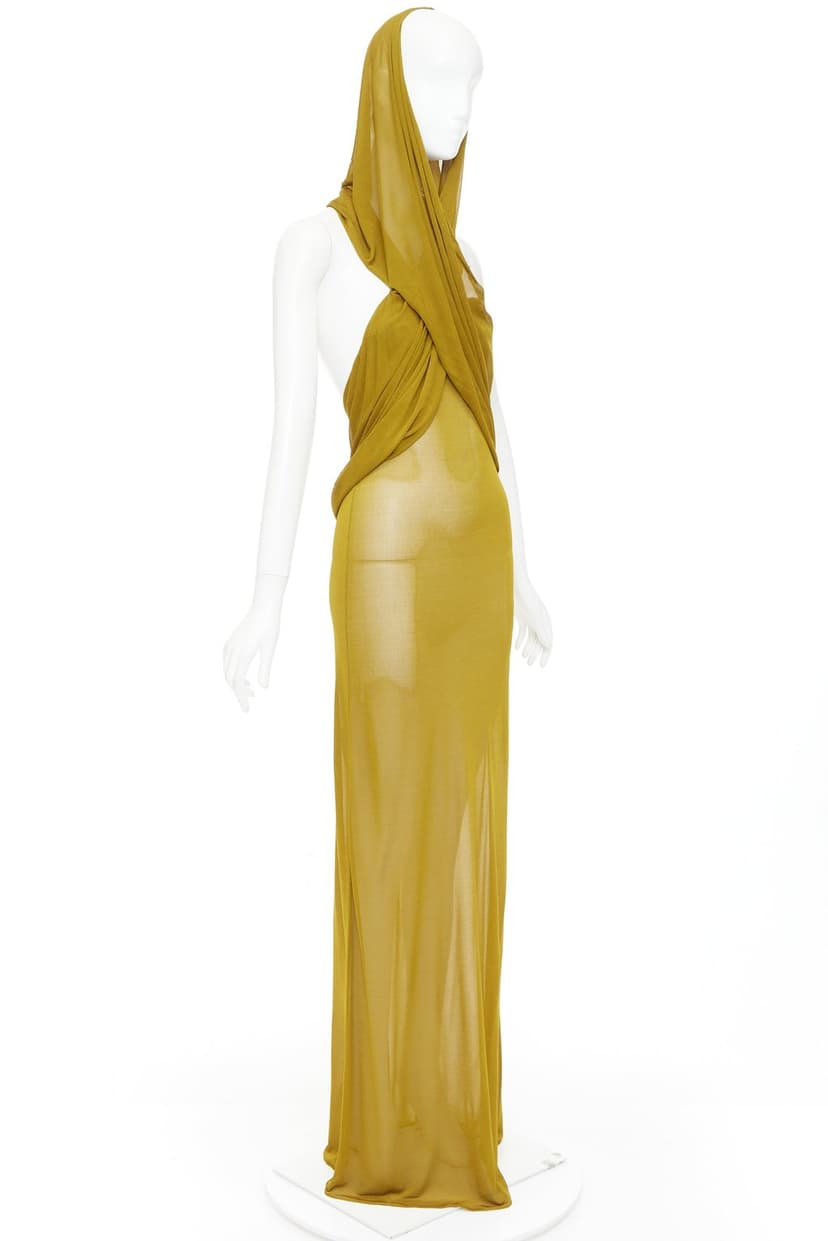Saint Laurent Green Viscose Dress