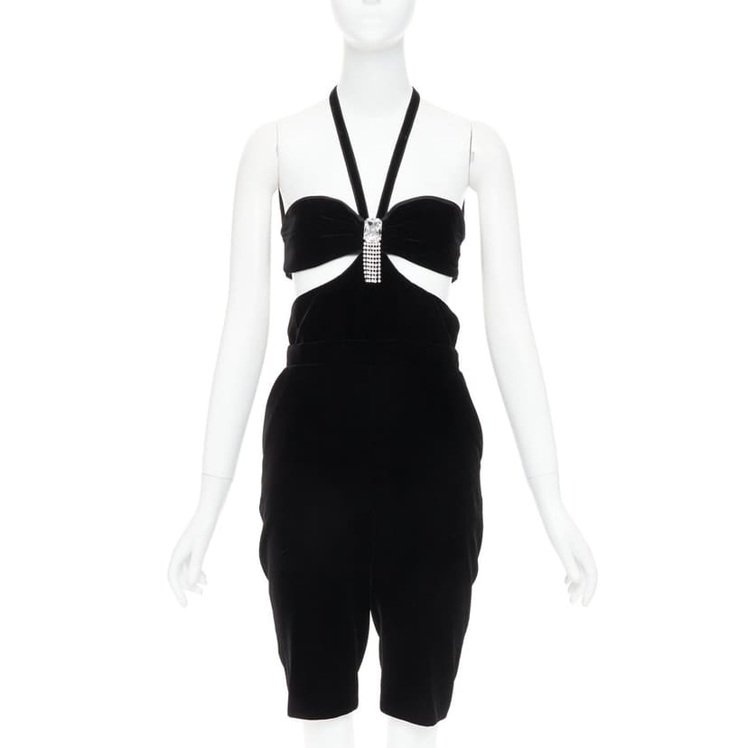 Saint Laurent Black Viscose Jumpsuit