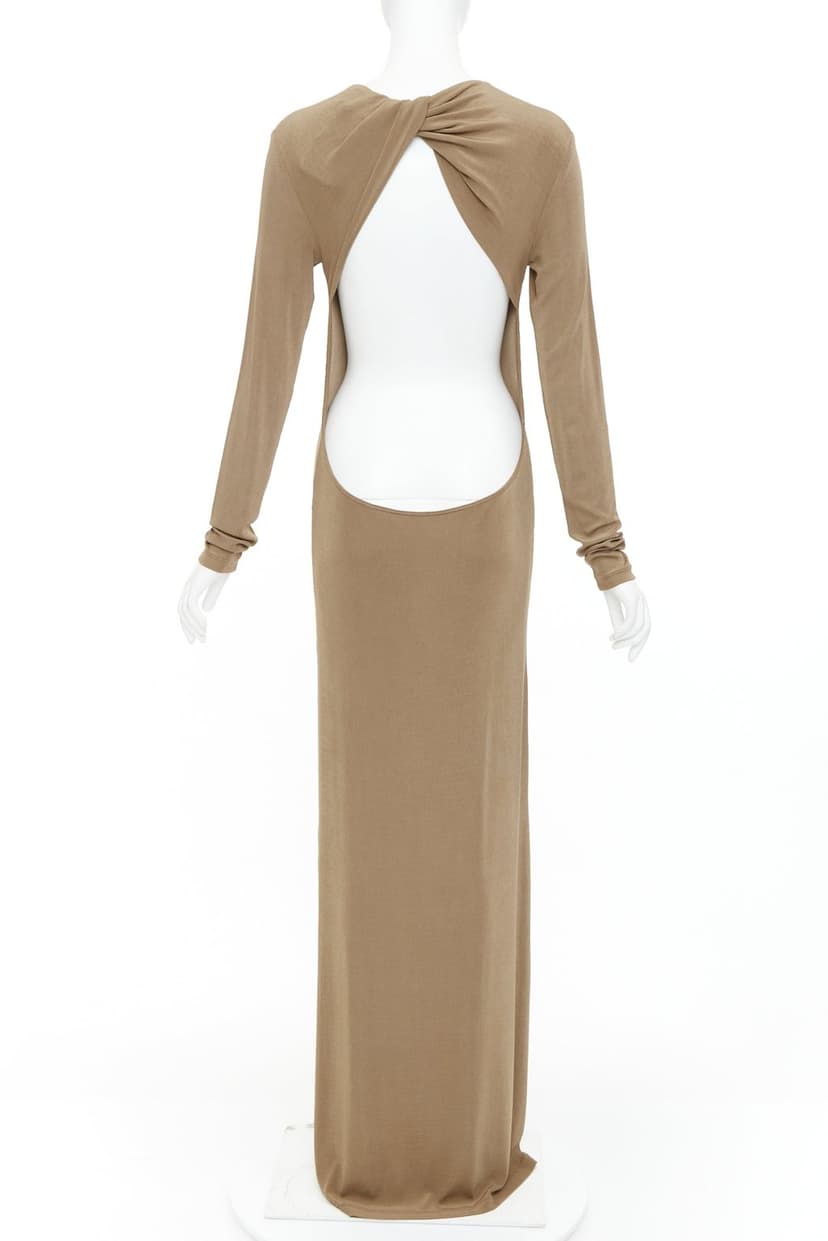 Saint Laurent Khaki Viscose Dress