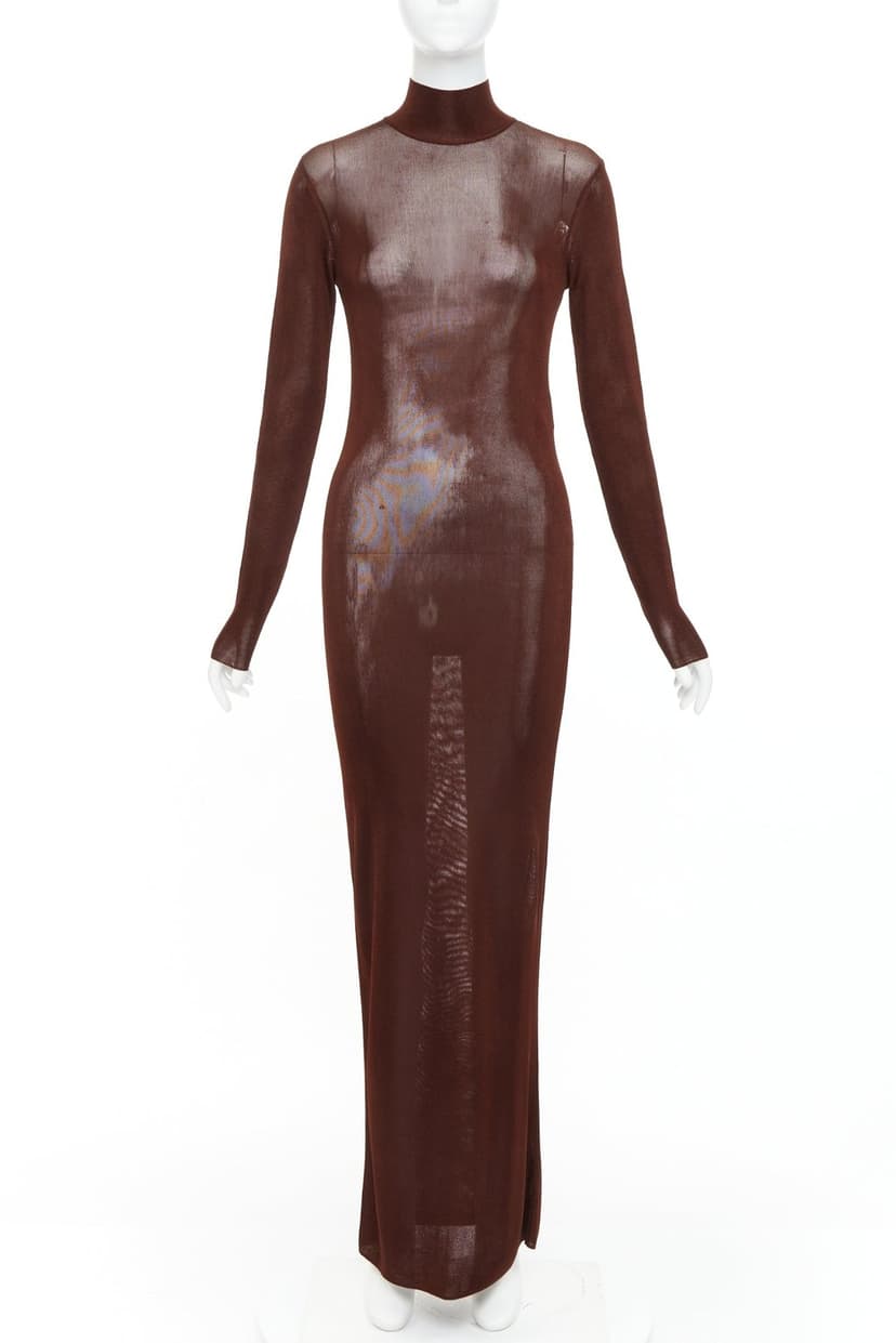 Saint Laurent Brown Viscose Dress