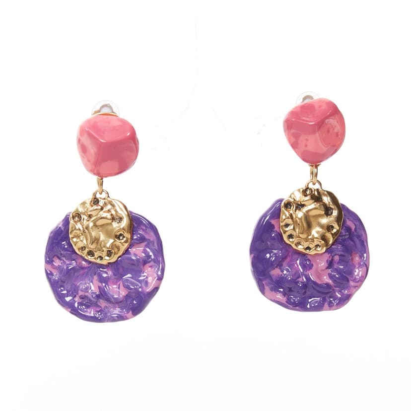 Saint Laurent Pink Plastic Earrings