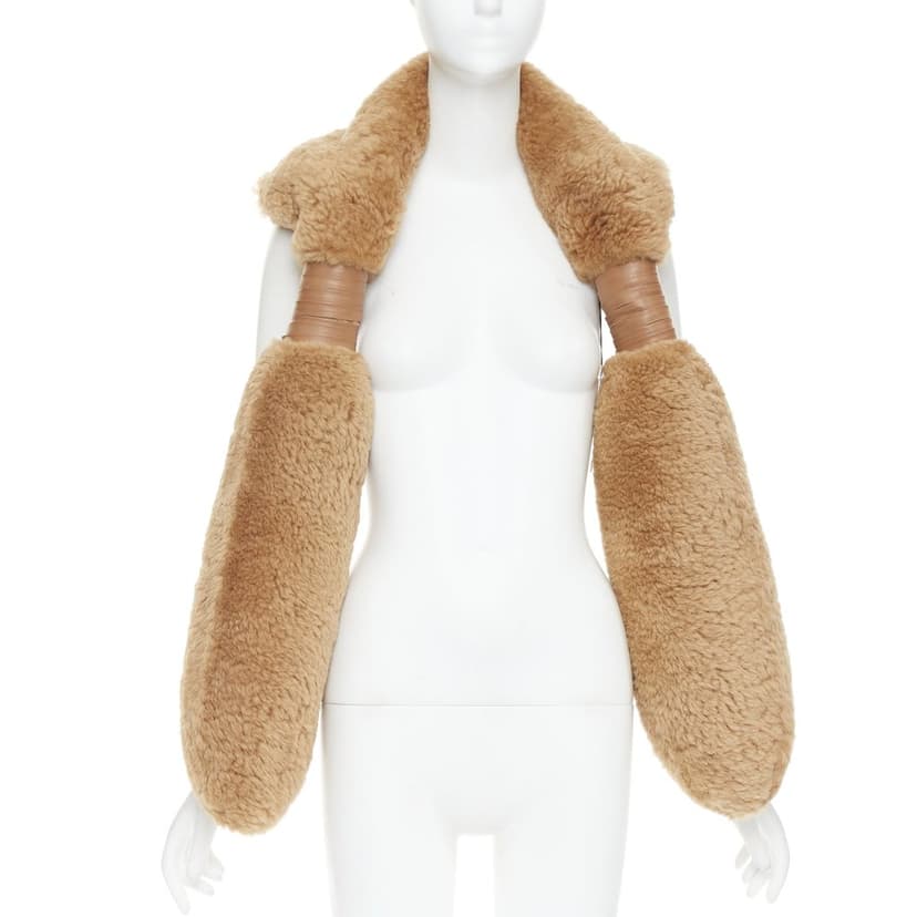 Bottega Veneta Brown Fur Scarf