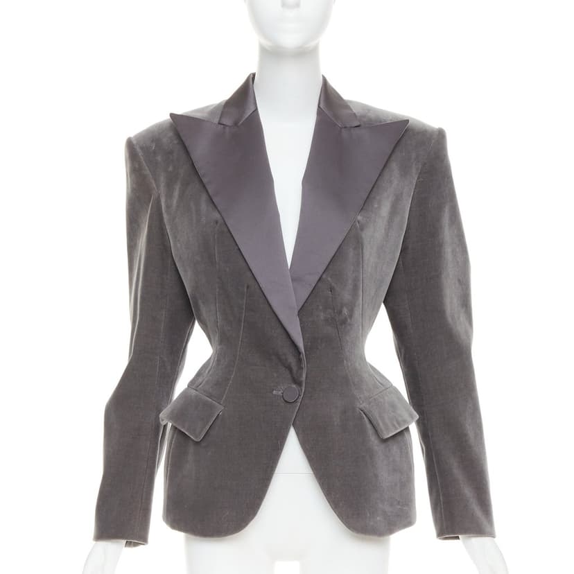 Alexandre Vauthier Grey Velvet Jacket