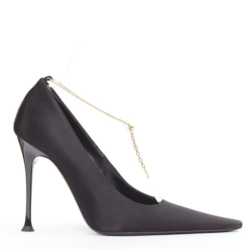 Saint Laurent Black Silk Heels