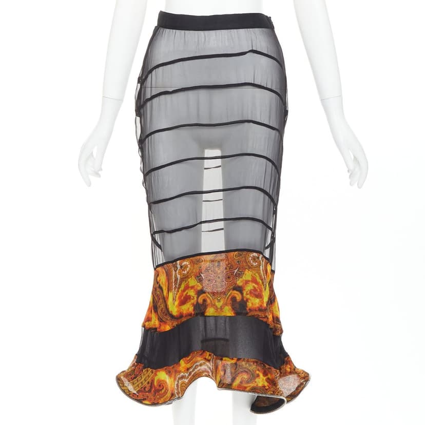 Givenchy تنورة من الحرير الأسود