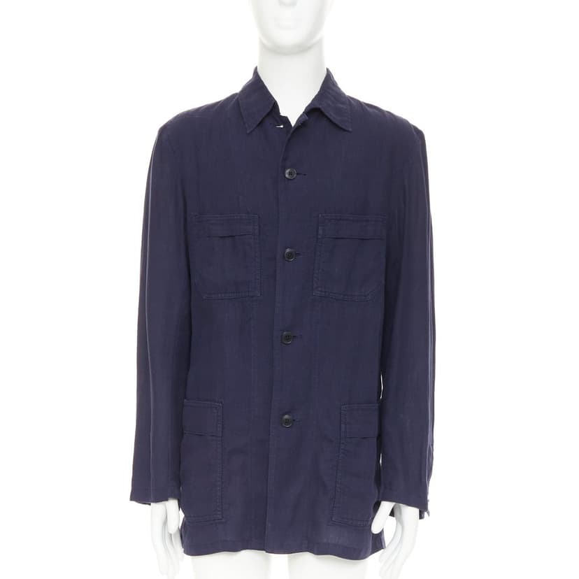 Yohji Yamamoto Blue Linen Jacket