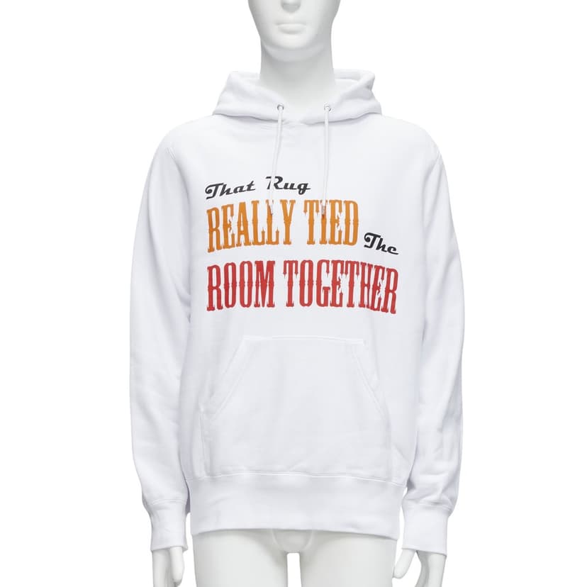 Sacai Slogan White Hoodie