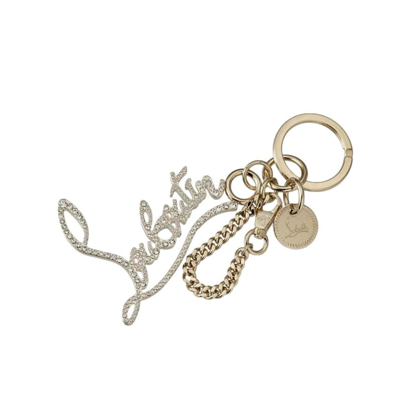 Christian Louboutin Christian Louboutin Logo Gold and Crystal Keyring