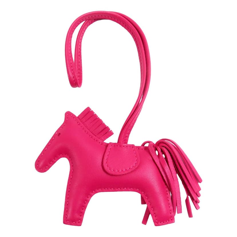 Hermès Hermes Rodeo Pink Soft Leather Horse Charm Keychain