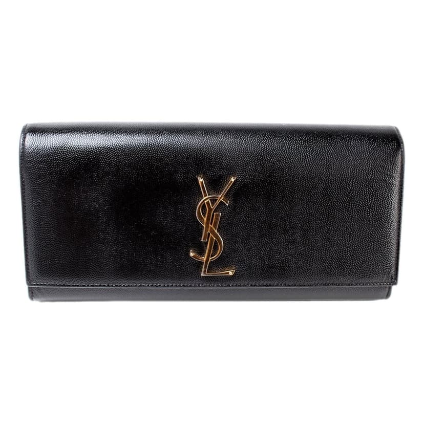 Saint Laurent Saint Laurent Cassandre Classic Monogram Black Leather Clutch